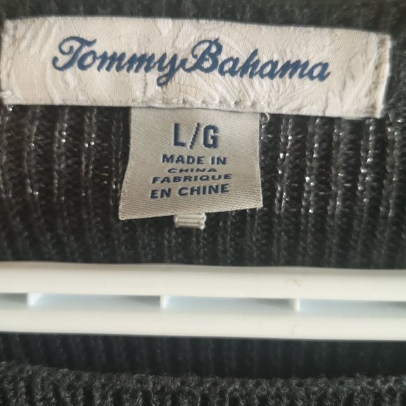 TOMMY BAHAMA - Grey and Metallic Silver Knit Sweater - Picture 2 of 5